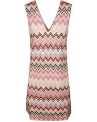 Missoni - V-Neck Zigzag Mini Dress - Lyst