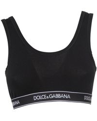 Dolce & Gabbana Logo Band Sports Bra - Black