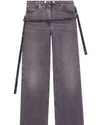 Courreges - Strap Detailed Wide-leg Jeans - Lyst