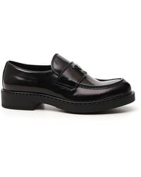 prada black loafers mens