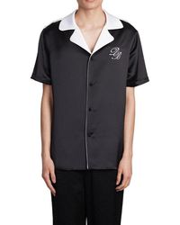 Balmain - Pb Signature Satin Short-sleeved Shirt - Lyst