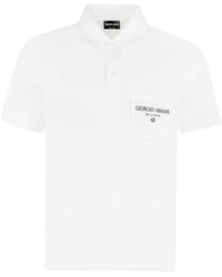 Giorgio Armani - Logo Cotton Polo Shirt - Lyst