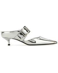 Alexander McQueen - Pointed-toe Buckle-detailed Mules - Lyst