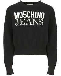Moschino - Logo Intarsia-knitted Crewneck Jumper - Lyst