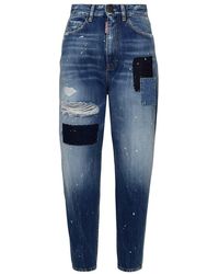 DSquared² - Sassoon Patchwork High Waisted Jeans - Lyst