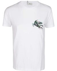 Etro - White Cotton Pegaso T-shirt - Lyst
