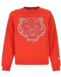 KENZO - Red Cotton Sweatshirt - Lyst