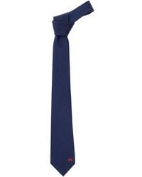 Alexander McQueen - Blue Pre-tied Tie With Seal Logo Embellishment In Silk - Lyst