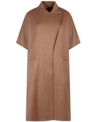 Womens Clothing Jumpers and knitwear Ponchos and poncho dresses Max Mara Synthetic Quilted Poncho Cape in Brown 