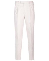 Zegna - Mid-rise Straight-leg Pleated Chino Trousers - Lyst