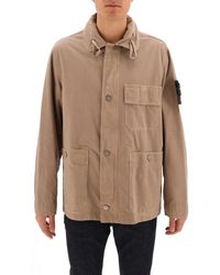 Stone Island - Compass Patch Button-up Jacket - Lyst
