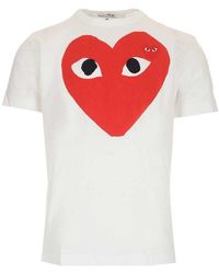 COMME DES GARÇONS PLAY - Heart Logo Cotton-jersey T-shirt - Lyst