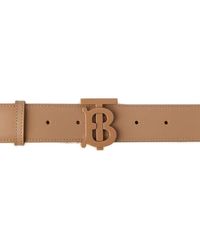 Burberry Tb Monogram Buckle Belt - Brown