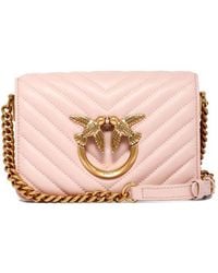 Pinko - Love-Birds Quilted Chain-Linked Crossbody Bag - Lyst