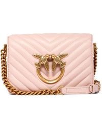 Pinko - Love-birds Quilted Chain-linked Crossbody Bag - Lyst