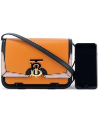 Burberry Tb Panelled Cross Body Bag - Orange