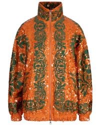 Etro - All-Over Sequin Embroidered Bomber Jacket - Lyst