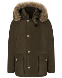 Woolrich - Artic Detachable Fur Military Green Parka - Lyst