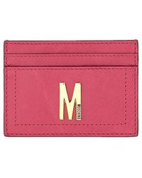 Moschino - Card Holder With Gold Plaque - Lyst