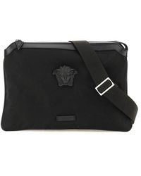 Versace Logo Detailed Foldover Laptop Bag - Black