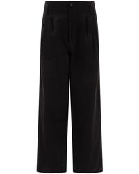 パンツ BODE Black Viscose Mathilde Wide-Leg BODE Mathilde embroidered twill wide-leg pants | NET-A-PORTER