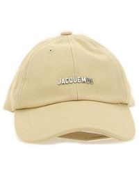 Jacquemus Logo Plaque Round Cap - Natural