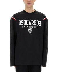DSquared² - Long-sleeved Varsity T-shirt - Lyst