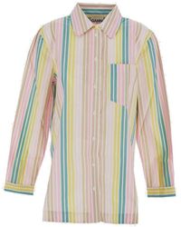 Ganni - Multicolor Striped Shirt - Lyst