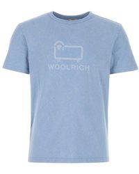 Woolrich - Light-blue Cotton T-shirt - Lyst