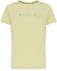 Pinko - T-shirt With Logo Embroidery - Lyst