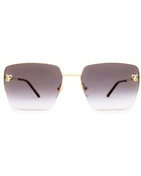 Cartier Rectangle Frame Sunglasses - Metallic
