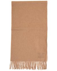 Max Mara Embroidered Logo Scarf - Natural