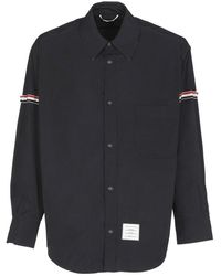 Thom Browne - Rwb Striped Button-up Shirt Jacket - Lyst
