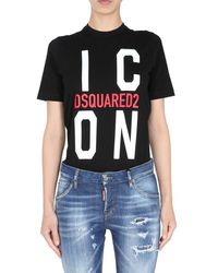 DSquared² Icon Logo Printed T-shirt - Black