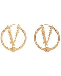 Versace - V-logo Hoop Earrings - Lyst