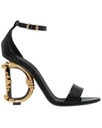 Dolce & Gabbana Baroque Heel Sandals - Black