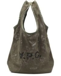 A.P.C. - Mesh Tote Shopper Bag With Logo Man - Lyst