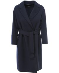 Max Mara Belted Coat - Blue