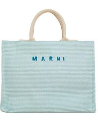 Marni - Logo Embroidered Top Handle Bag - Lyst