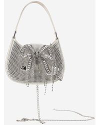 Self-Portrait - Embellished Crescent Bow Micro Tote Bag - Lyst