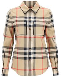Burberry - 'nivi' Tartan Cotton Shirt With Piping - Lyst