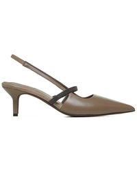 バレエシューズ BRUNELLO CUCINELLI City leather slingback decollete Brunello Cucinelli Leather Monili Slingback Pumps | Neiman