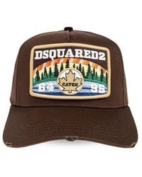 DSquared² - Logo Embroidered Distressed Baseball Cap - Lyst