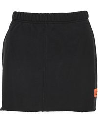 elasticated waist denim mini skirt