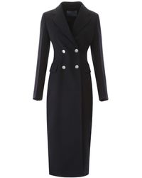 Prada Double Breasted Coat - Blue