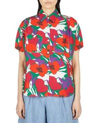 A.P.C. - Allover Floral Printed Short-sleeved Shirt - Lyst