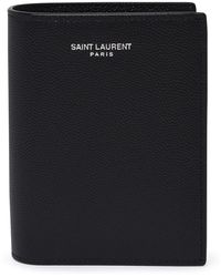Saint Laurent - Logo Embossed Credit Card Wallet - Lyst