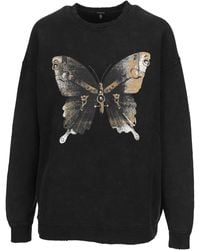 R13 Butterfly-print Sweatshirt - Black