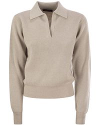 Fabiana Filippi - V-Neck Knitted Polo Jumper - Lyst