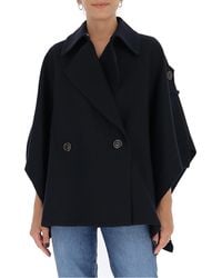 See By Chloé Double Breasted Cape - Blue